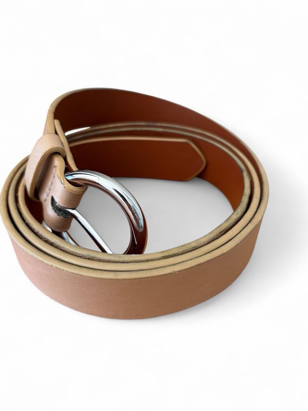 Faux Leather Belt - Tan